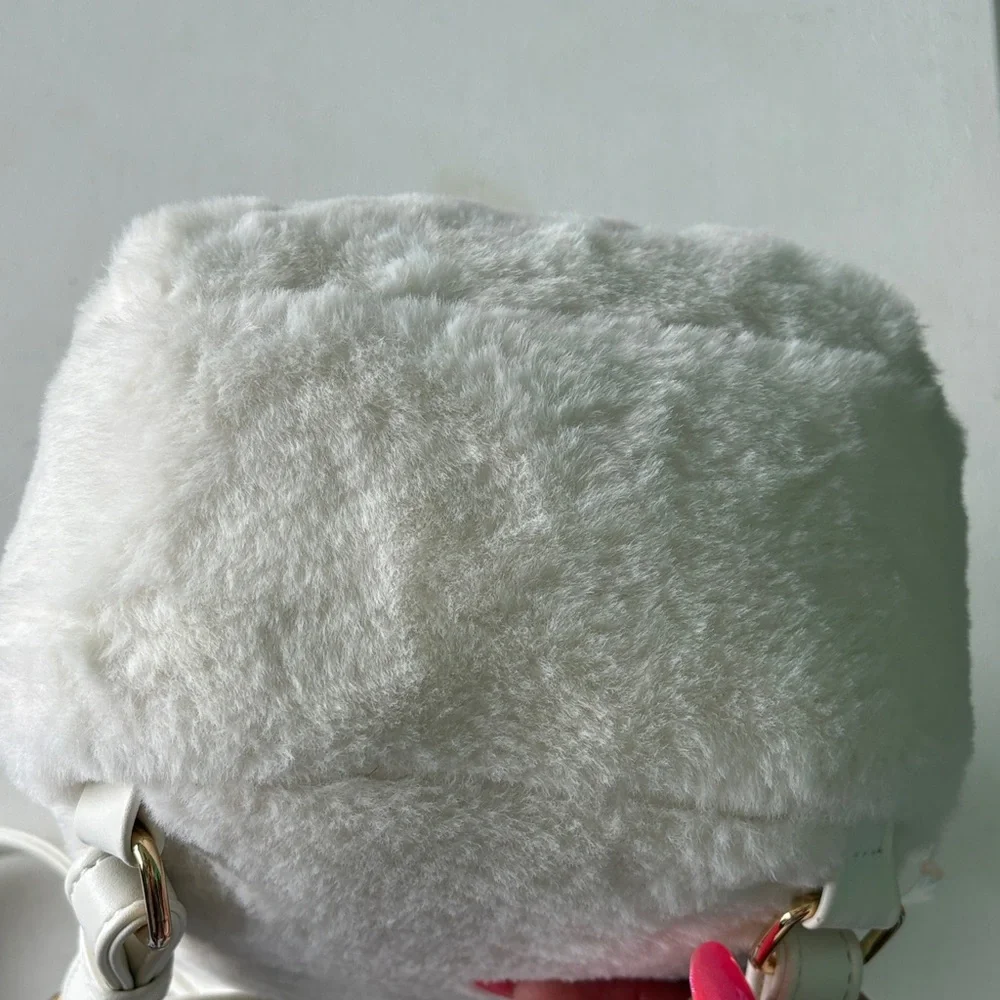 Betsey Johnson White Furry dog Backpack - Picture 9 of 13